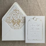 "Gold English botanical garden floral printed liner for A7 euro flap envelope | pack of 10" - Envelope Liners in gold by Ivory Invitations