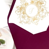 "A7 Envelope Liners Scroll Monogram Gold (set of 10)" - Envelope Liners in gold by Design by Laney