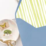 "A7 Envelope Liners Chartreuse Green Stripes (set of 10)" - Envelope Liners in green by Design by Laney