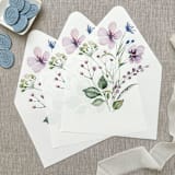 "Purple watercolor florals Euro Flap envelope liner for A7 (5x7”) Invitations | set of 10" - Envelope Liners in purple by Maria Ferrer G.
