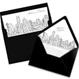 "Dallas Texas Skyline Envelope Liner with custom text/saying | Set of 10 | For 5x7 Minted Square Flap Envelope" - Envelope Liners in white by Kimee Meyer