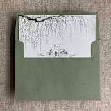 "willow and swan moss print liner for A7 square flap envelope | pack of 10" - Envelope Liners in green by Ivory Invitations