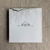 "willow and swan moss print liner for A7 square flap envelope | pack of 10" - Envelope Liners in green by Ivory Invitations