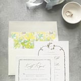 "Spring Green Watercolor Square Envelope Liner | Set of 10 | For 5x7” invitations" - Envelope Liners in green by Cotton and Bow