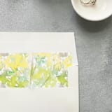 "Spring Green Watercolor Square Envelope Liner | Set of 10 | For 5x7” invitations" - Envelope Liners in green by Cotton and Bow