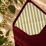 "Sage Green Stripe Envelope Liner | Set of 10" - Envelope Liners in green by Paper Haven