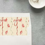"Merry Christmas Stripes Square Envelope Liner | Set of 10" - Envelope Liners in multicolor by Cotton and Bow