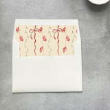 "Merry Christmas Stripes Square Envelope Liner | Set of 10" - Envelope Liners in multicolor by Cotton and Bow