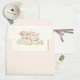 "A7 Watercolor Envelope Liners Square Flap // Flower Cart (Set of 25)" - Envelope Liners in multicolorassorted-colors by Clover and Lamb