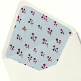 "Burgundy and Blue Hand Drawn Floral Envelope Liner | Set of 10" - Envelope Liners in blue by Paper Haven
