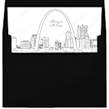 "St. Louis Skyline Envelope Liner with custom text/saying | Set of 10 | For 5x7 Minted Square Flap Envelope" - Envelope Liners in white by Kimee Meyer