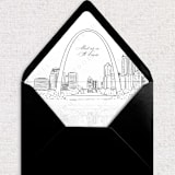 "St. Louis Skyline Envelope Liner with custom text/saying | Set of 10 | For 5x7 Minted Square Flap Envelope" - Envelope Liners in white by Kimee Meyer