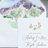 "Mountain Landscape Watercolor Envelope Liner | Set of 10 | For 5x7” invitations" - Envelope Liners in multicolor by Cotton and Bow