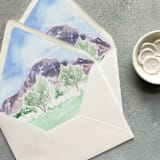 "Mountain Landscape Watercolor Envelope Liner | Set of 10 | For 5x7” invitations" - Envelope Liners in multicolor by Cotton and Bow