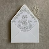 "Venetian floral oyster liner for A7 euro flap envelope | pack of 10" - Envelope Liners in gray by Ivory Invitations
