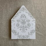 "Venetian floral oyster liner for A7 euro flap envelope | pack of 10" - Envelope Liners in gray by Ivory Invitations