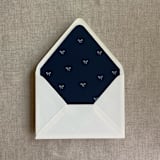 "Navy baby ribbon bows envelope liner for A7 euro flap envelope | pack of 10" - Envelope Liners in blue by Ivory Invitations