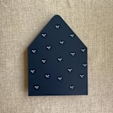 "Navy baby ribbon bows envelope liner for A7 euro flap envelope | pack of 10" - Envelope Liners in blue by Ivory Invitations