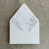 "Oyster grand peony vintage floral envelope liner for A7 euro flap envelope | pack of 10" - Envelope Liners in gray by Ivory Invitations