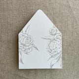"Oyster grand peony vintage floral envelope liner for A7 euro flap envelope | pack of 10" - Envelope Liners in gray by Ivory Invitations