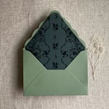 "Versailles Nocturne Dark green envelope liner for A7 euro flap envelope | pack of 10" - Envelope Liners in green by Ivory Invitations