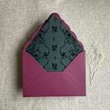 "Versailles Nocturne Dark green envelope liner for A7 euro flap envelope | pack of 10" - Envelope Liners in green by Ivory Invitations