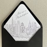 "Philadelphia Skyline Envelope Liner | Set of 10" - Envelope Liners in white by Kimee Meyer