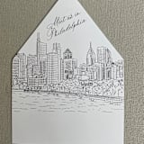 "Philadelphia Skyline Envelope Liner | Set of 10" - Envelope Liners in white by Kimee Meyer
