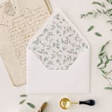 "Floral Sage Liner | Set of 25 Euro Envelope Liners" - Envelope Liners in green by Nikki Turner