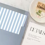 "A7 Envelope Liners Dusty Blue Thin Stripes Square Flap (set of 10)" - Envelope Liners in blue by Design by Laney