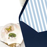 "A7 Envelope Liners Dusty Blue Thin Stripes (set of 10)" - Envelope Liners in blue by Design by Laney