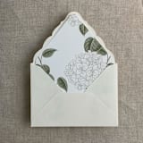 "Antique hydrangea moss liner for A7 euro flap envelope | pack of 10" - Envelope Liners in green by Ivory Invitations