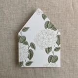 "Antique hydrangea moss liner for A7 euro flap envelope | pack of 10" - Envelope Liners in green by Ivory Invitations