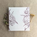 "Mulberry Etched grand peony vintage floral printed envelope liner for A7 square flap envelope | pack of 10" - Envelope Liners in purple by Ivory Invitations