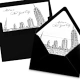 "Empire State Building and Chrysler Building in NYC Envelope Liner with custom text/saying | Set of 10 | For 5x7 Minted Square Flap Envelope" - Envelope Liners in white by Kimee Meyer