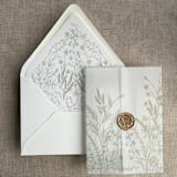 "Oyster English botanical garden floral printed liner for A7 euro flap envelope | pack of 10" - Envelope Liners in gray by Ivory Invitations