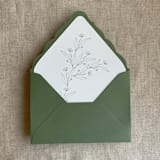 "Jessica minimalist sage envelope liner for A7 euro flap envelope | pack of 10" - Envelope Liners in green by Ivory Invitations