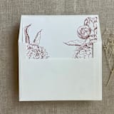 "Burgundy grand peony floral envelope liner for A7 square flap envelope | pack of 10" - Envelope Liners in purple by Ivory Invitations