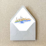 "Nashville Tennessee Watercolor Euroflap Envelope Liner | Set of 10 | For 5x7” invitations" - Envelope Liners in multicolorassorted-colors by Cotton and Bow