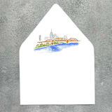 "Nashville Tennessee Watercolor Euroflap Envelope Liner | Set of 10 | For 5x7” invitations" - Envelope Liners in multicolorassorted-colors by Cotton and Bow