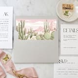 "A7 Envelope Liners Pink Desert Cactus Square Flap (set of 10)" - Envelope Liners in pink by Design by Laney