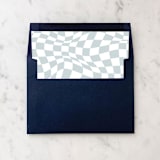"A7 Envelope Liners Dusty Blue Warped Checkerboard Square Flap (set of 10)" - Envelope Liners in blue by Design by Laney