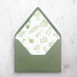 "A7 Envelope Liners Illustrated Wedding Foods (set of 10)" - Envelope Liners in green by Design by Laney