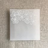 "White camellia floral printed vellum envelope liner for A7 square flap envelope | pack of 10" - Envelope Liners in white by Ivory Invitations