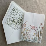 "Moss English botanical garden floral printed liner for A7 euro flap envelope | pack of 10" - Envelope Liners in green by Ivory Invitations