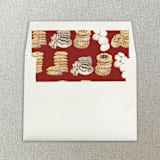 "Red Stacks of Christmas Cookies Square Envelope Liner | Set of 10" - Envelope Liners in red by Cotton and Bow