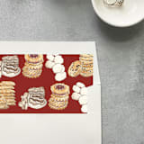 "Red Stacks of Christmas Cookies Square Envelope Liner | Set of 10" - Envelope Liners in red by Cotton and Bow