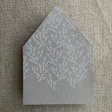 "White ink print Alice leafy branch envelope liner for A7 euro flap envelope | pack of 10" - Envelope Liners in gray by Ivory Invitations