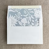 "Breezy botanical garden envelope liner for A7 square flap envelope | pack of 10" - Envelope Liners in blue by Ivory Invitations