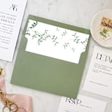 "A7 Envelope Liners Greenery Vines Square Flap (set of 10)" - Envelope Liners in green by Design by Laney
